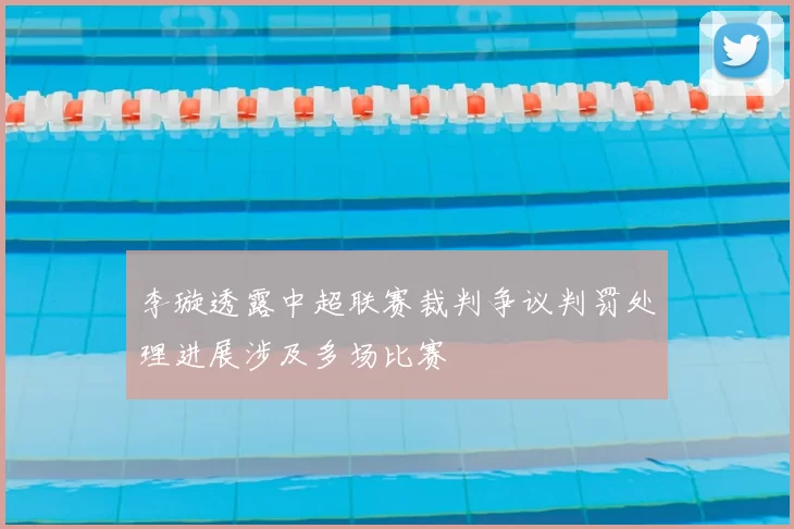 李璇透露中超联赛裁判争议判罚处理进展涉及多场比赛